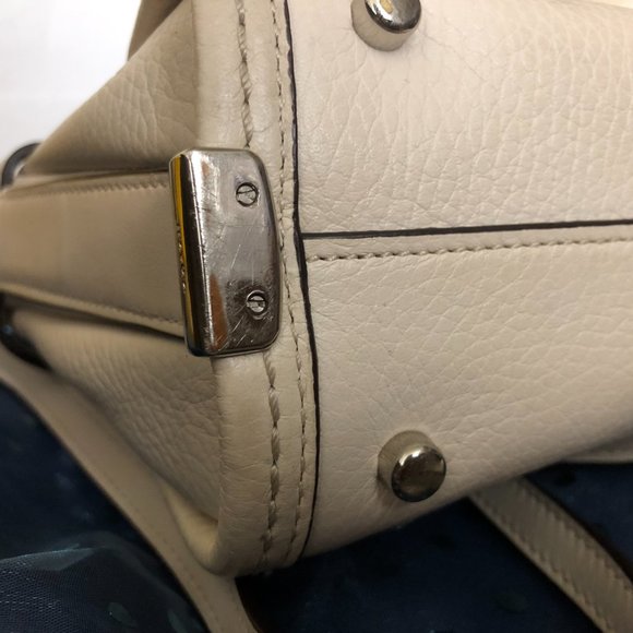 Coach White Leather Mini Swagger Studded Tote - Picture 4 of 4
